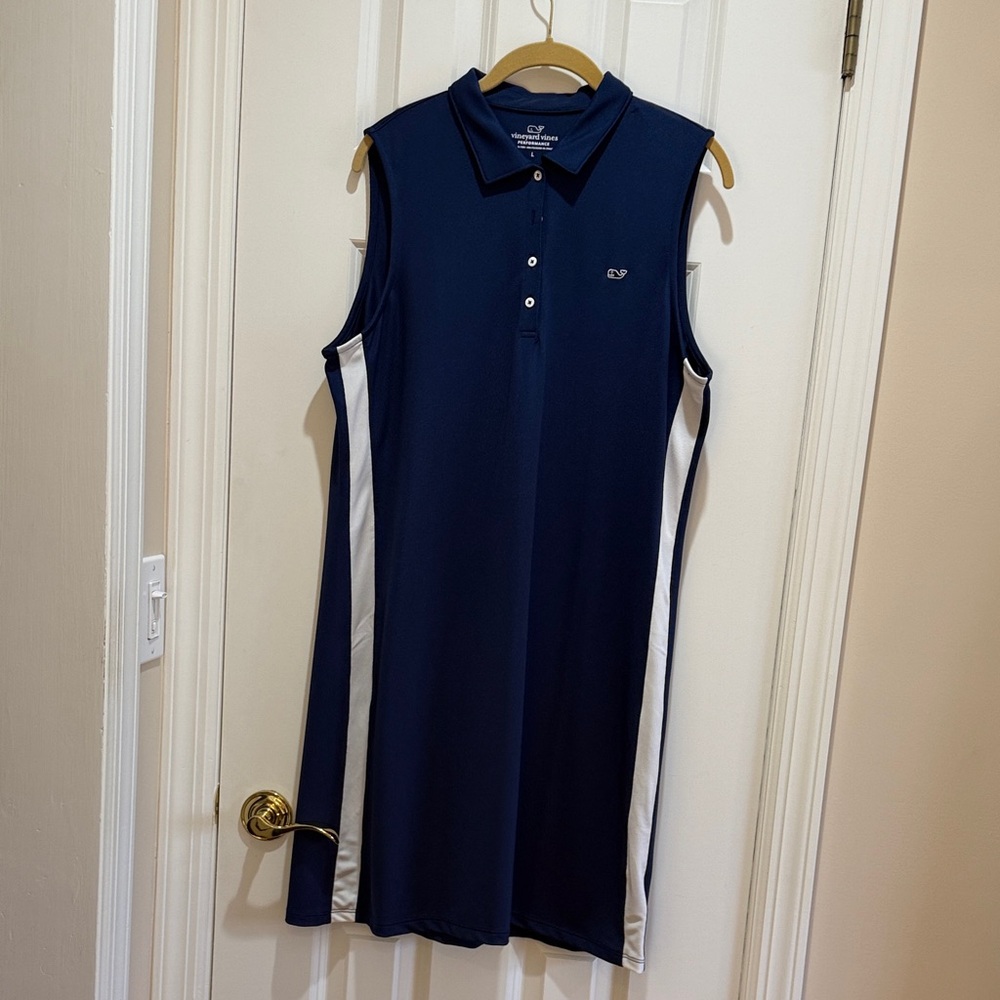 Vineyard Vines Navy Blue Sleeveless Polo Dress